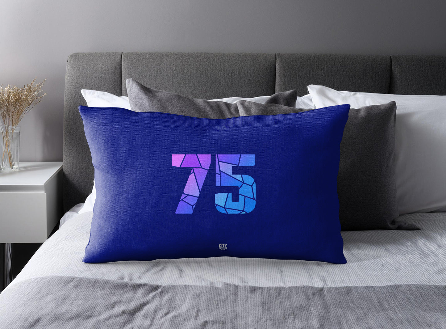 75 Number Square & Rectangle Pillow Cases | Modern Numeric Throw Pillow Covers | Print Deliver Plus by City Posters Plus