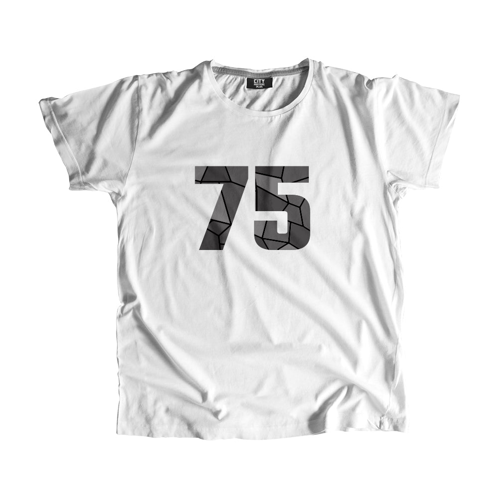 75 Number Men Unisex T-Shirt  (White)| Classic Numeric Graphic Tee