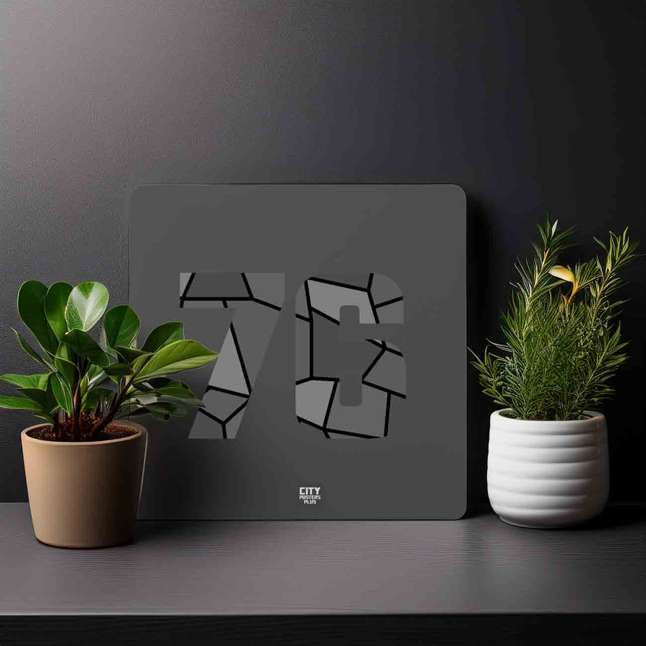 76 Number Mousepad (Charcoal Grey)