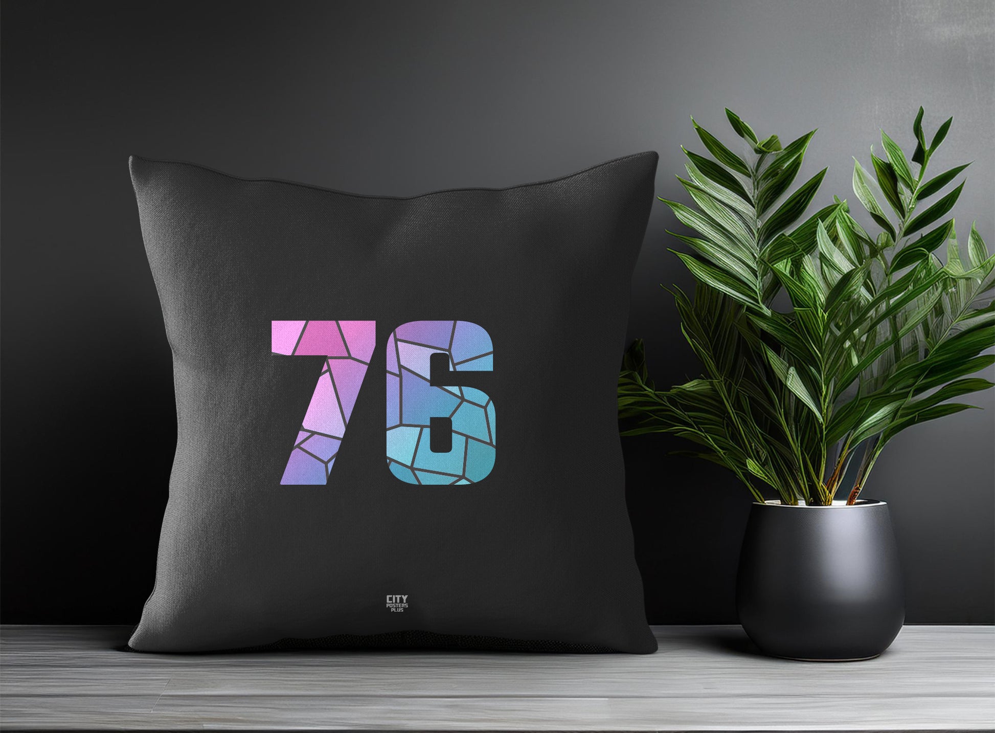 76 Number Square & Rectangle Pillow Cases | Print Deliver Plus by City Posters Plus