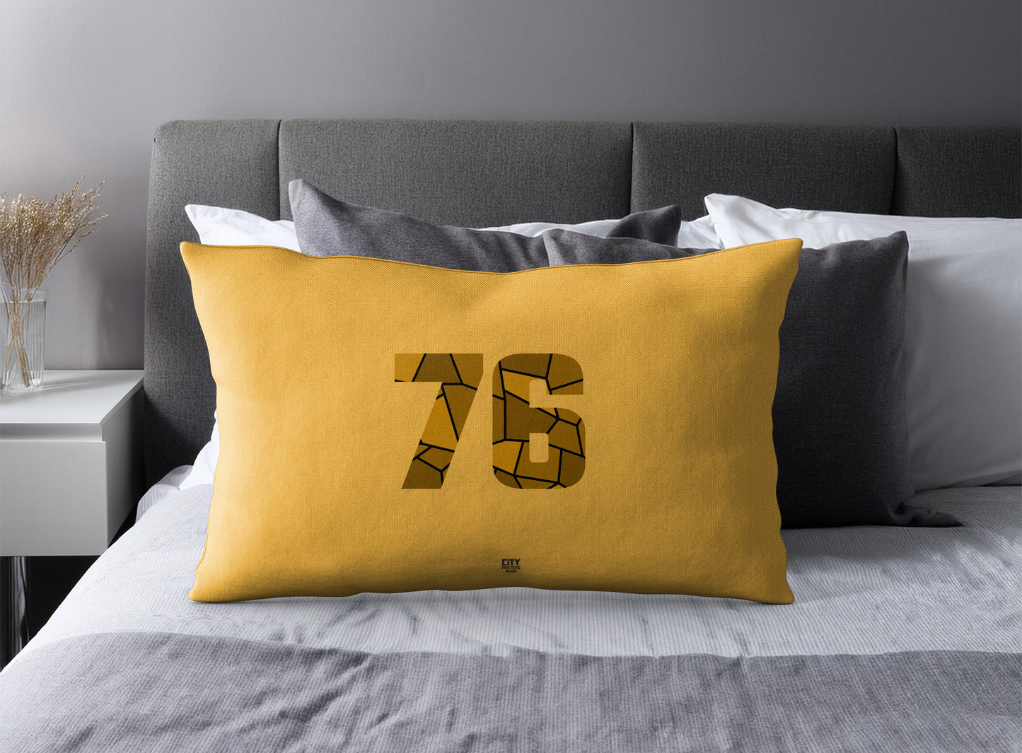 76 Number Square & Rectangle Pillow Cases | Modern Numeric Throw Pillow Covers | Print Deliver Plus by City Posters Plus