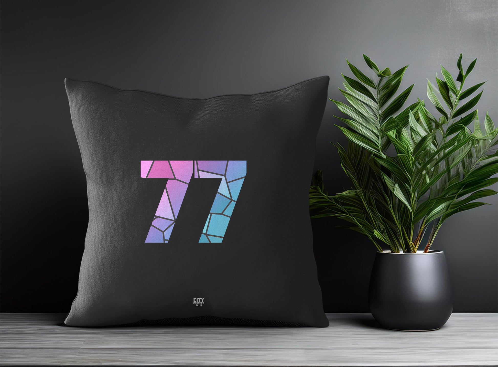 77 Number Square & Rectangle Pillow Cases | Print Deliver Plus by City Posters Plus