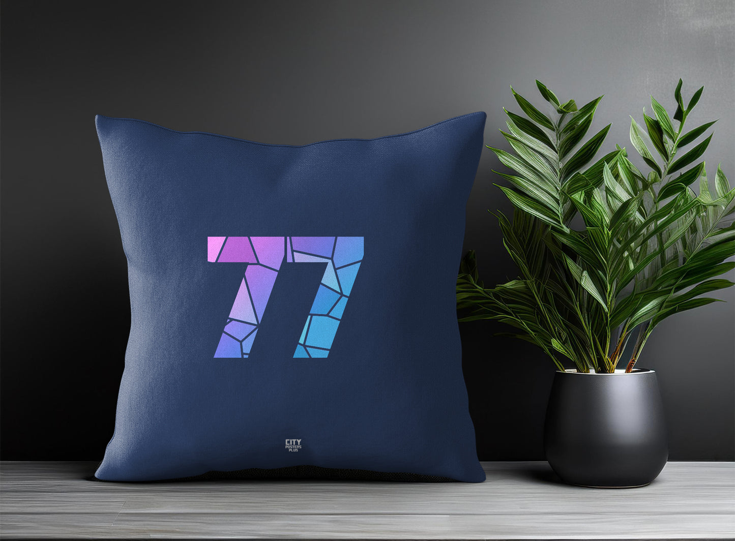 77 Number Square & Rectangle Pillow Cases | Print Deliver Plus by City Posters Plus
