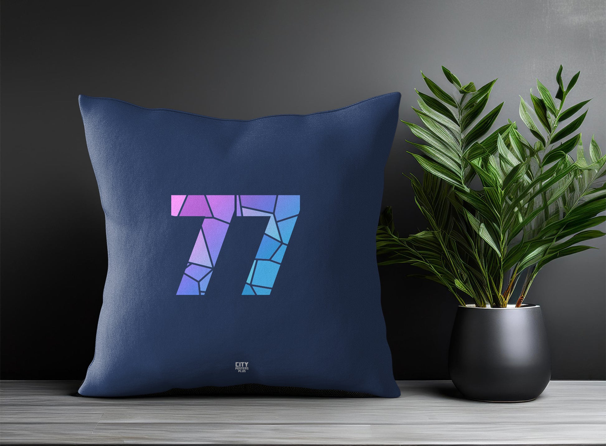 77 Number Square & Rectangle Pillow Cases | Print Deliver Plus by City Posters Plus