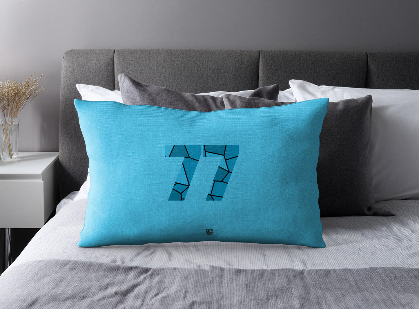 77 Number Square & Rectangle Pillow Cases | Modern Numeric Throw Pillow Covers | Print Deliver Plus by City Posters Plus
