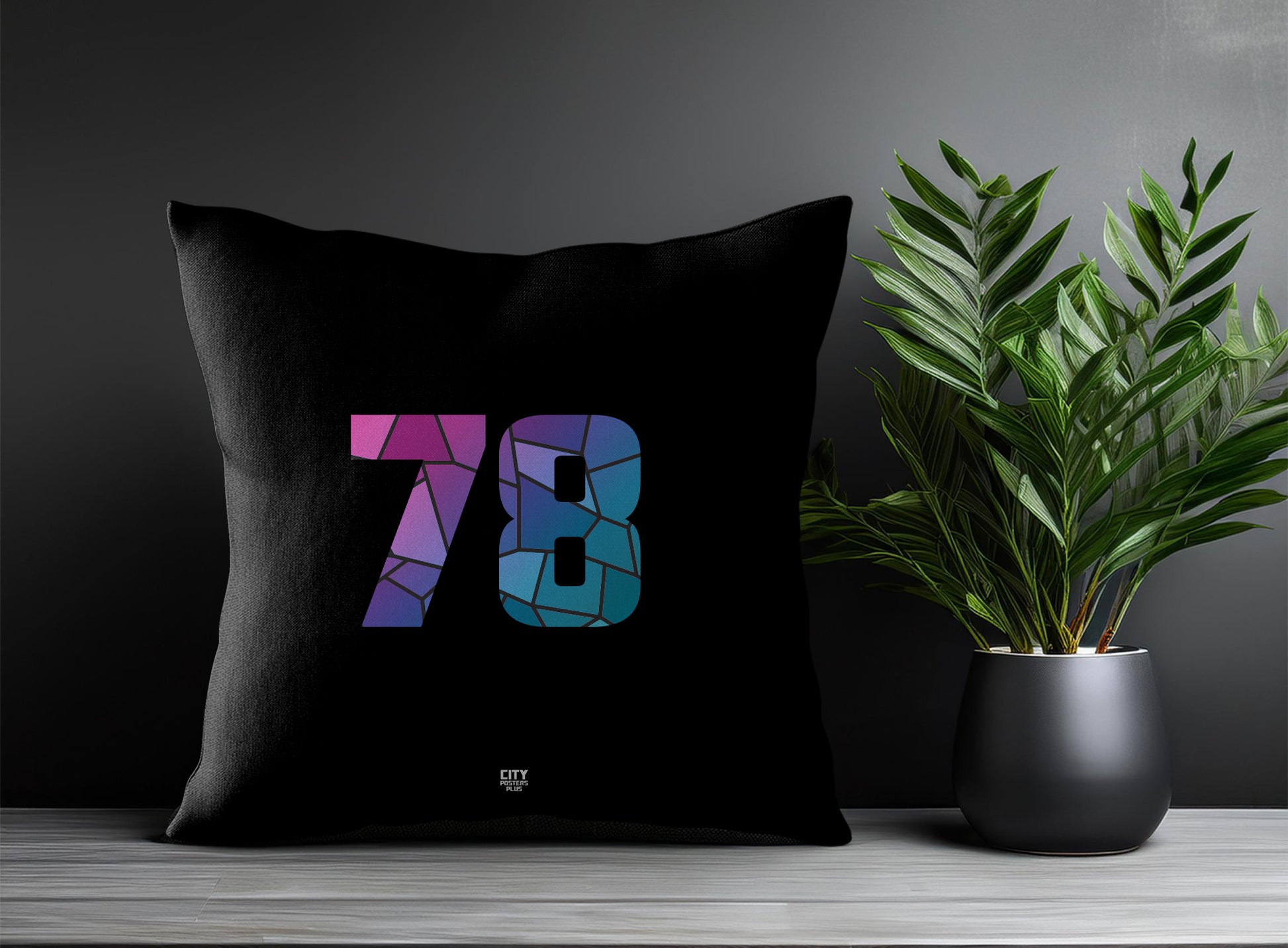 78 Number Square & Rectangle Pillow Cases | Print Deliver Plus by City Posters Plus