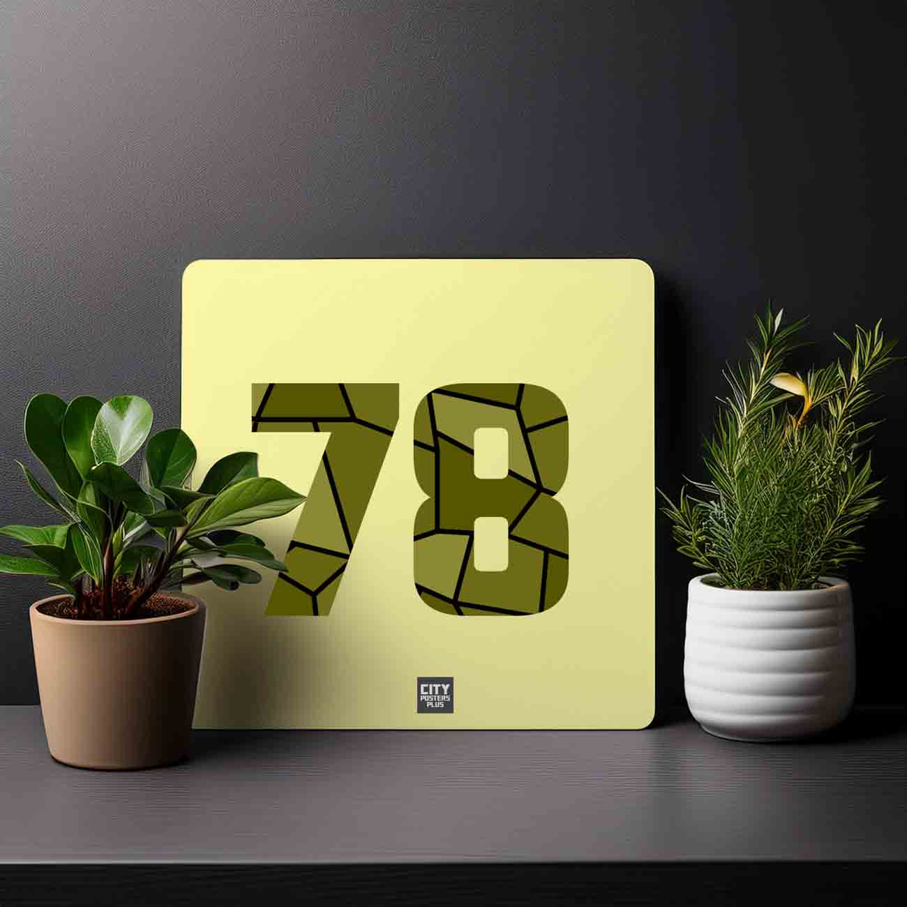78 Number Mousepad (Butter Yellow)