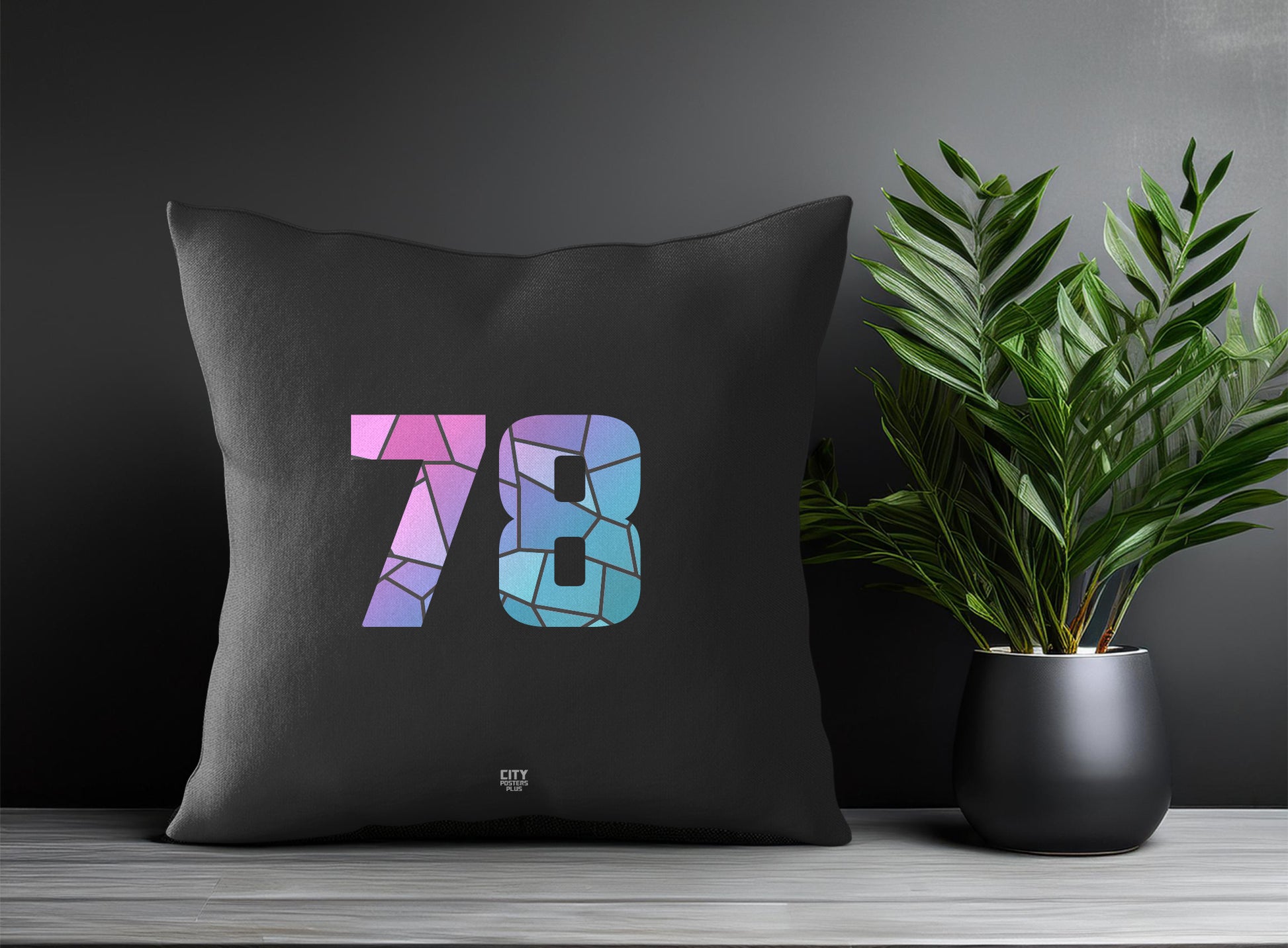 78 Number Square & Rectangle Pillow Cases | Print Deliver Plus by City Posters Plus