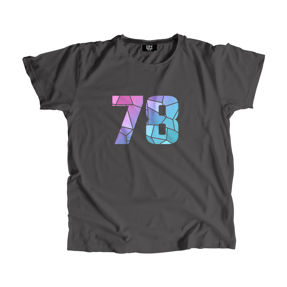 78 Number Men Unisex T-Shirt  (Charcoal Grey)| Classic Numeric Graphic Tee