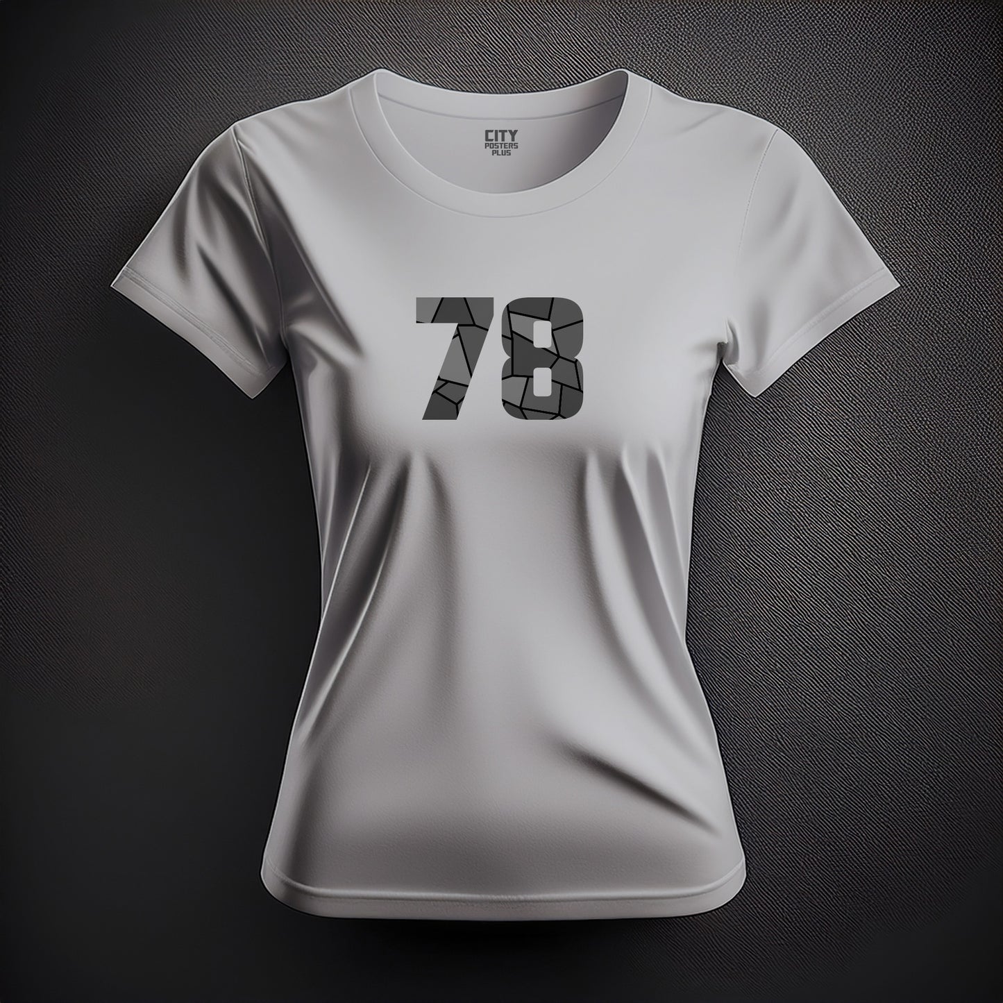 City Posters Plus 78 Number Women T-Shirt (Melange Grey) | Stylish Numeric Graphic Tee