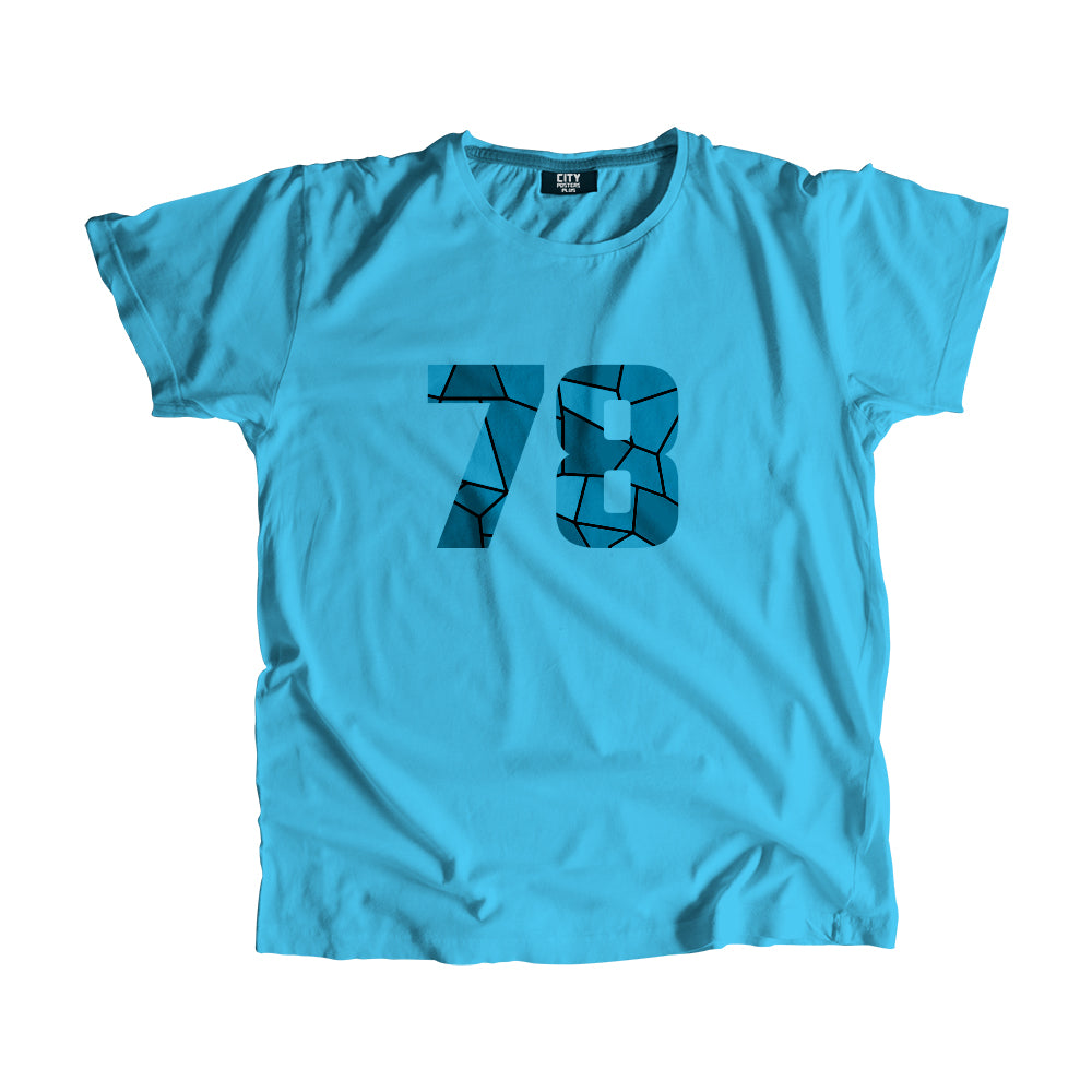 78 Number Men Unisex T-Shirt  (Sky Blue)| Classic Numeric Graphic Tee