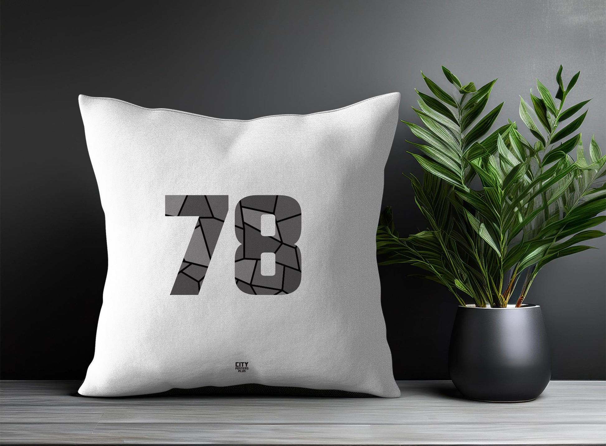 78 Number Square & Rectangle Pillow Cases | Print Deliver Plus by City Posters Plus