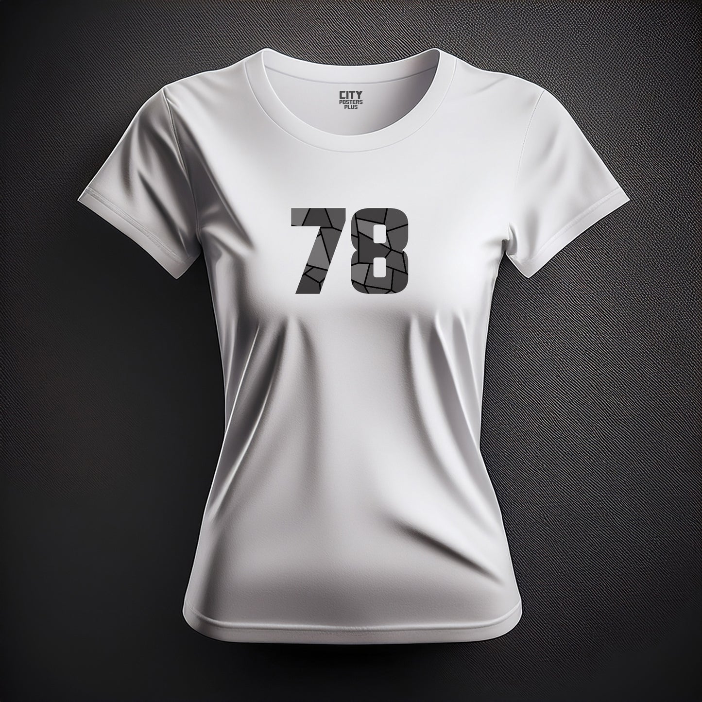 City Posters Plus 78 Number Women T-Shirt (White) | Stylish Numeric Graphic Tee