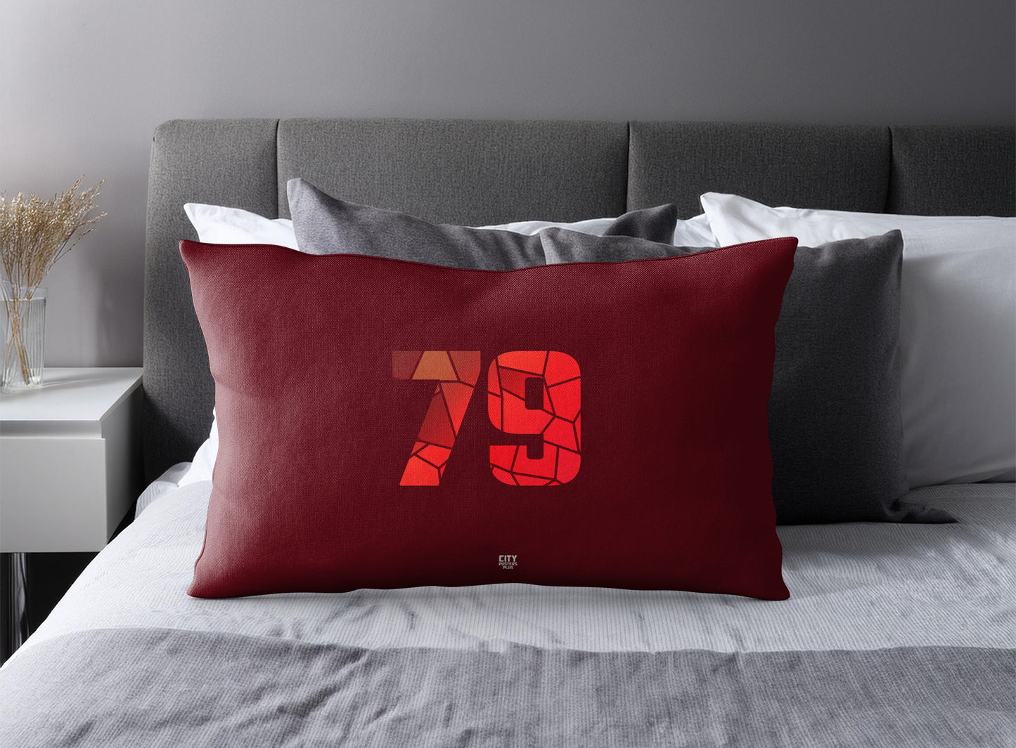 79 Number Square & Rectangle Pillow Cases | Modern Numeric Throw Pillow Covers | Print Deliver Plus by City Posters Plus