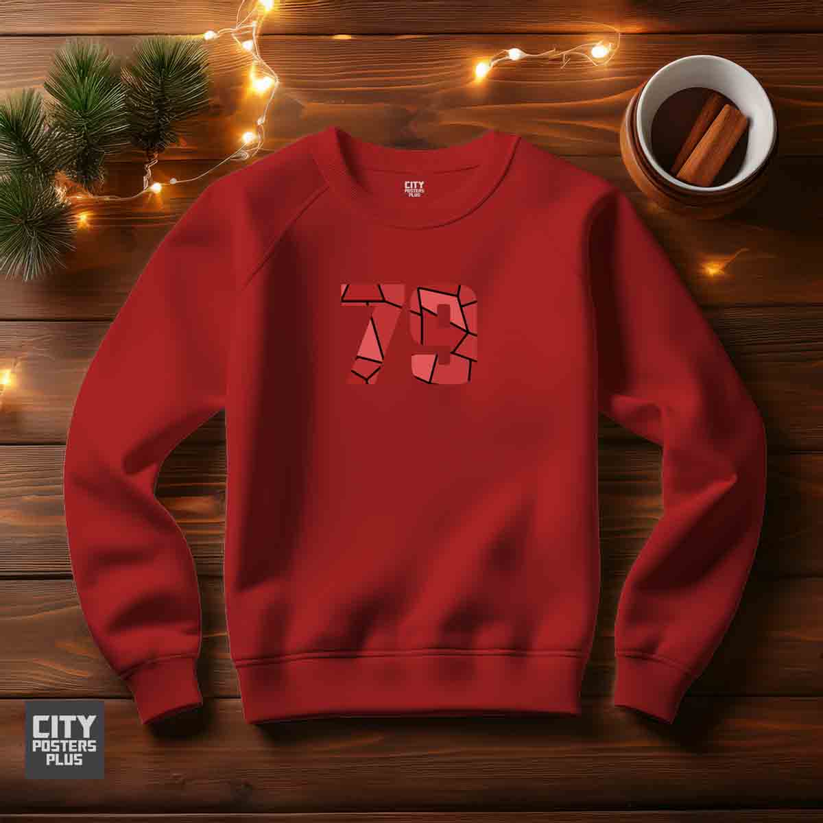 79 Number Unisex Sweatshirt (Red)  Premium Graphic Crewneck
