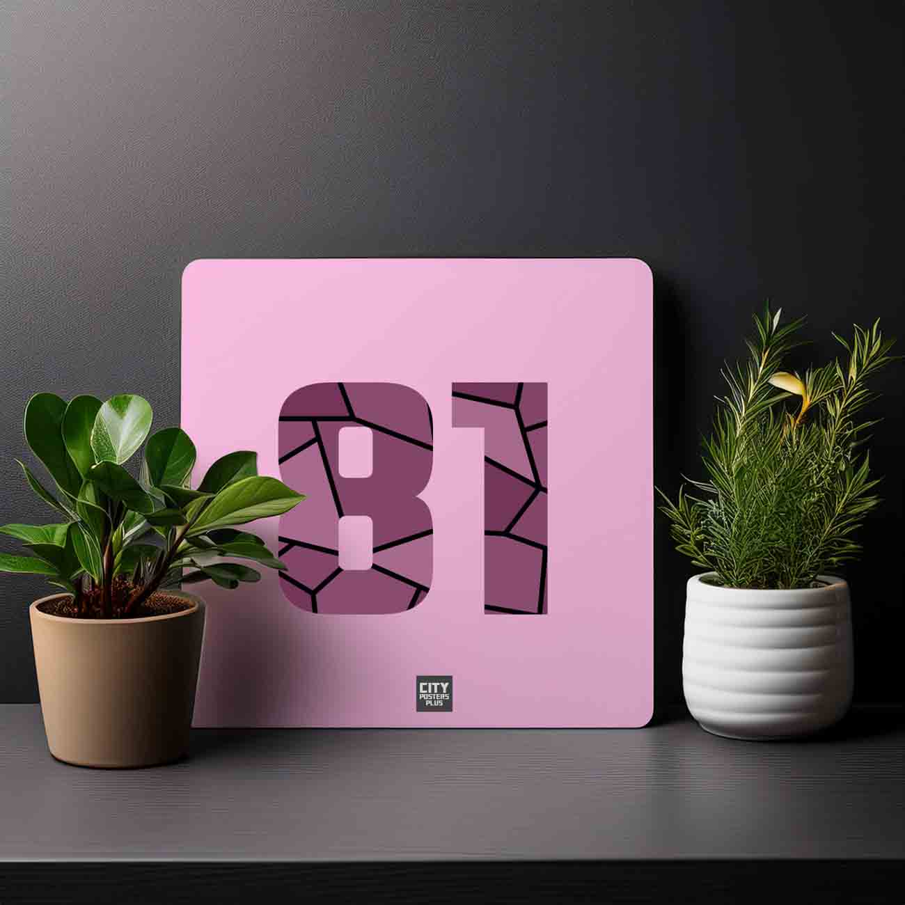 81 Number Mousepad (Light Pink)