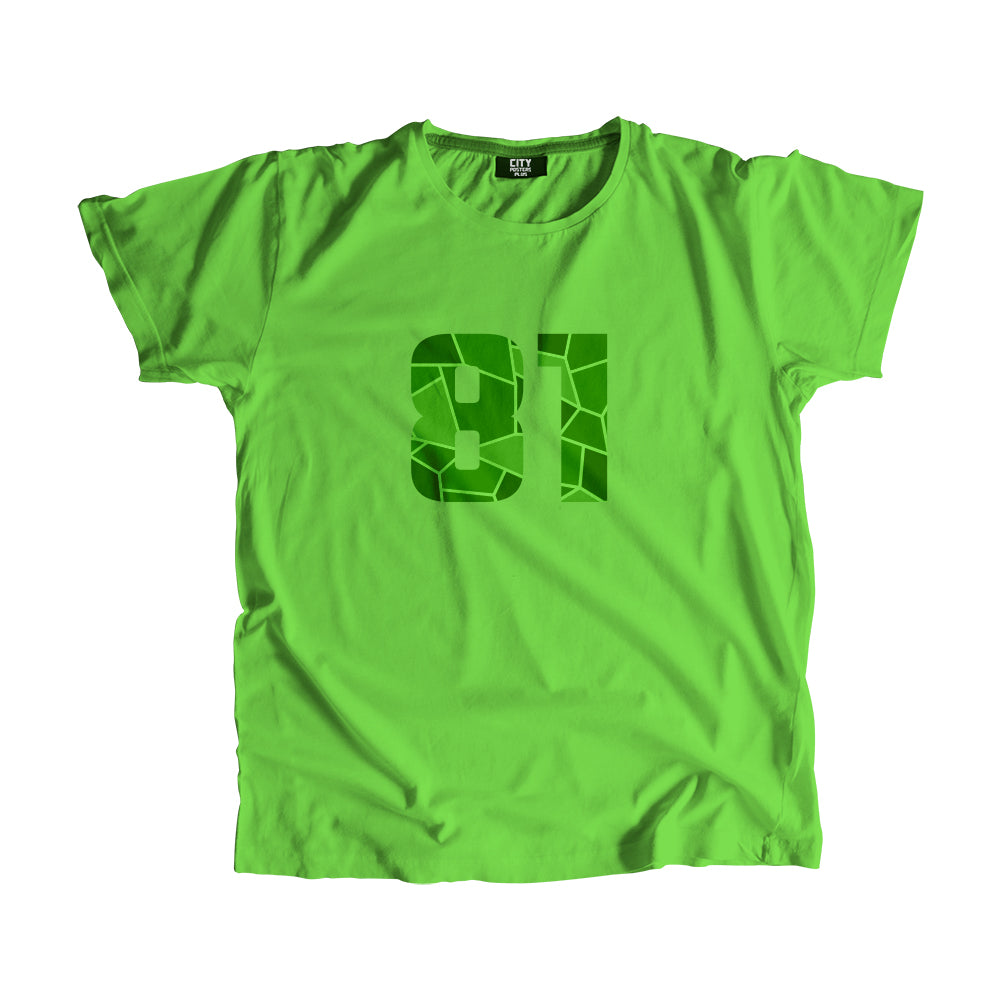 81 Number Men Unisex T-Shirt  (Liril Green)| Classic Numeric Graphic Tee