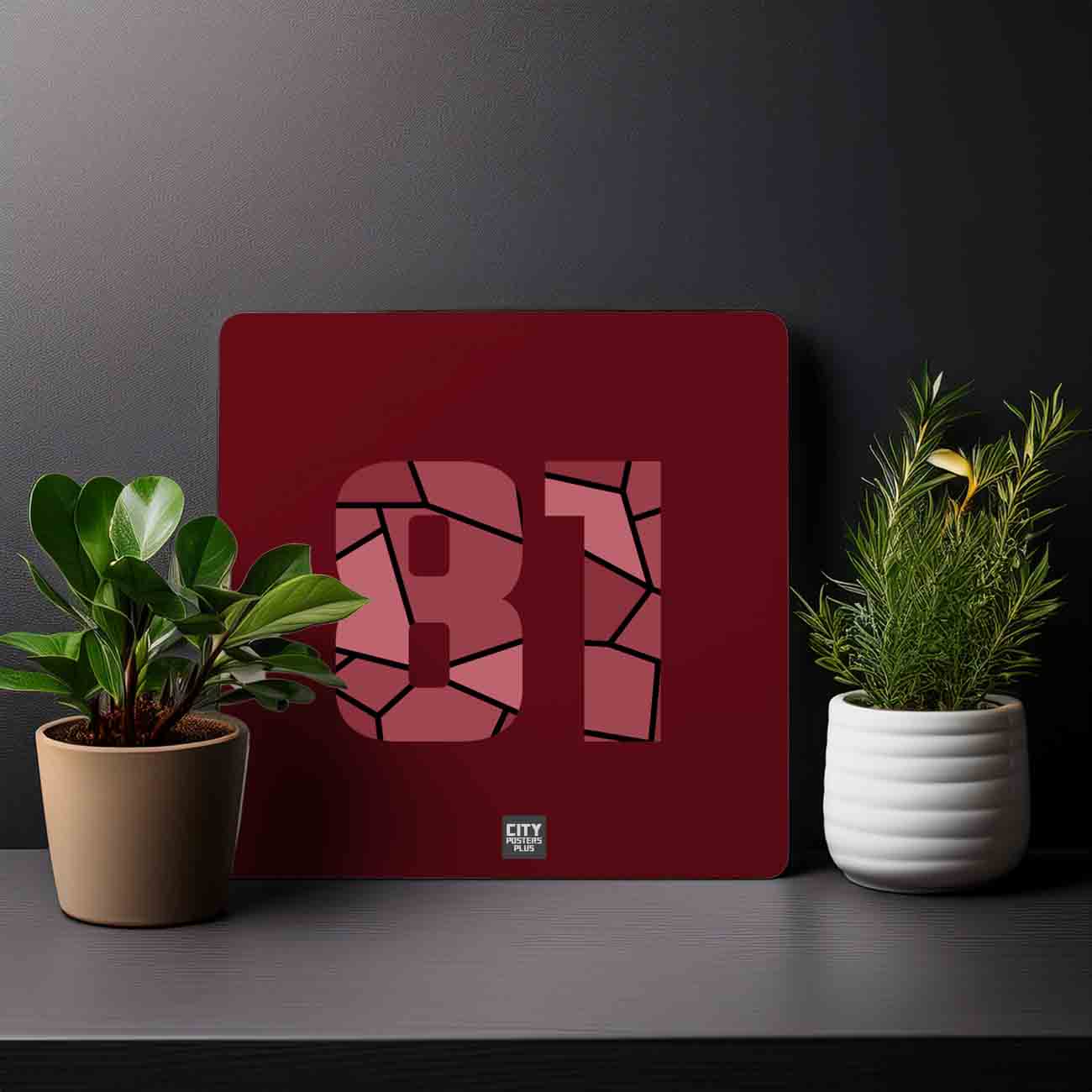 81 Number Mousepad (Maroon)