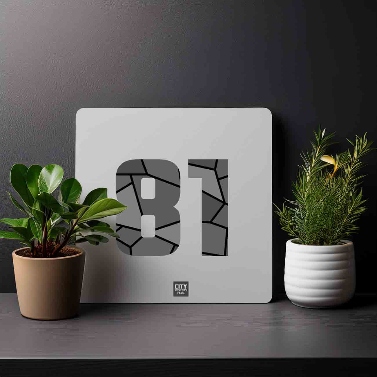 81 Number Mousepad (Melange Grey)