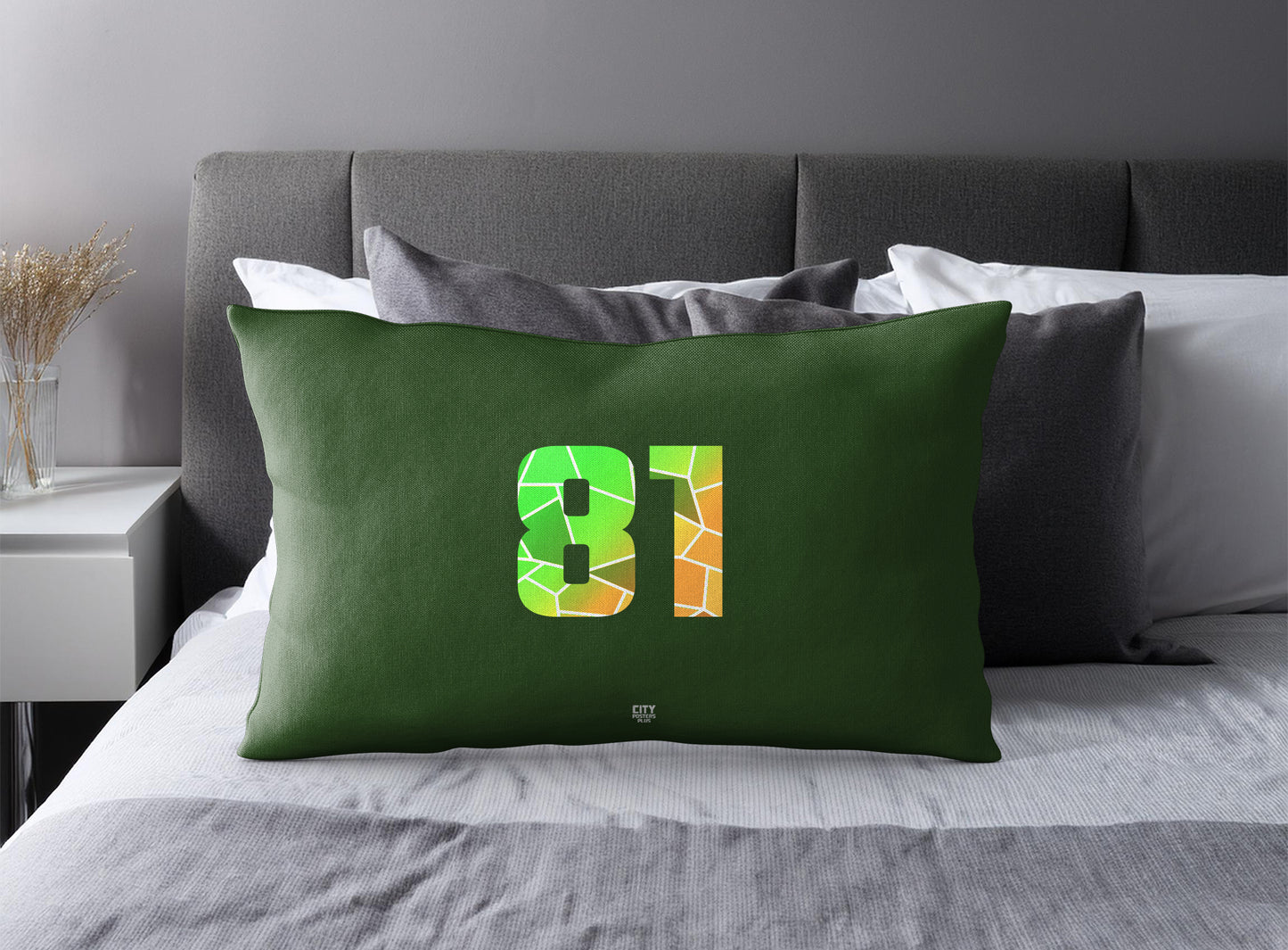 81 Number Square & Rectangle Pillow Cases | Modern Numeric Throw Pillow Covers | Print Deliver Plus by City Posters Plus