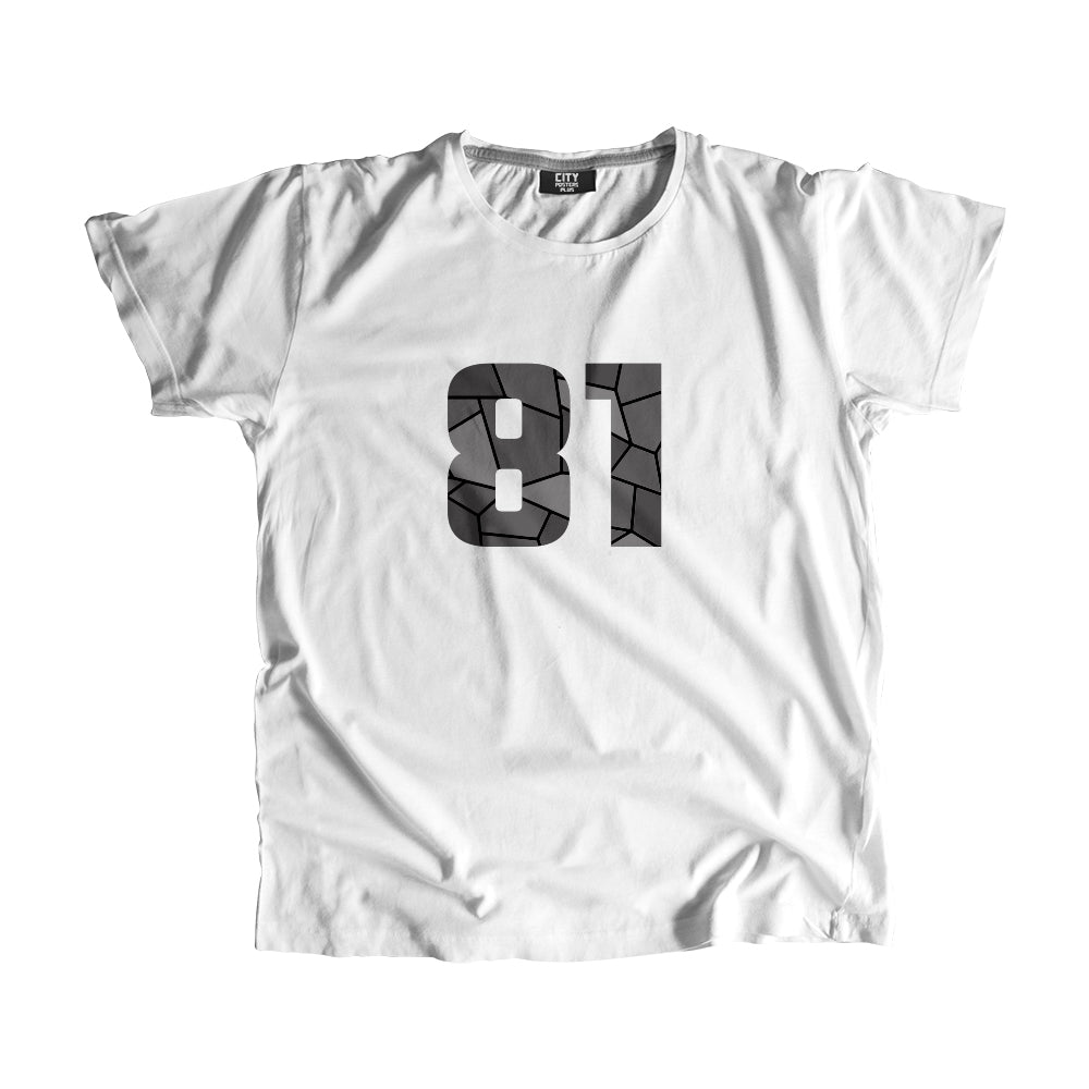 81 Number Men Unisex T-Shirt  (White)| Classic Numeric Graphic Tee