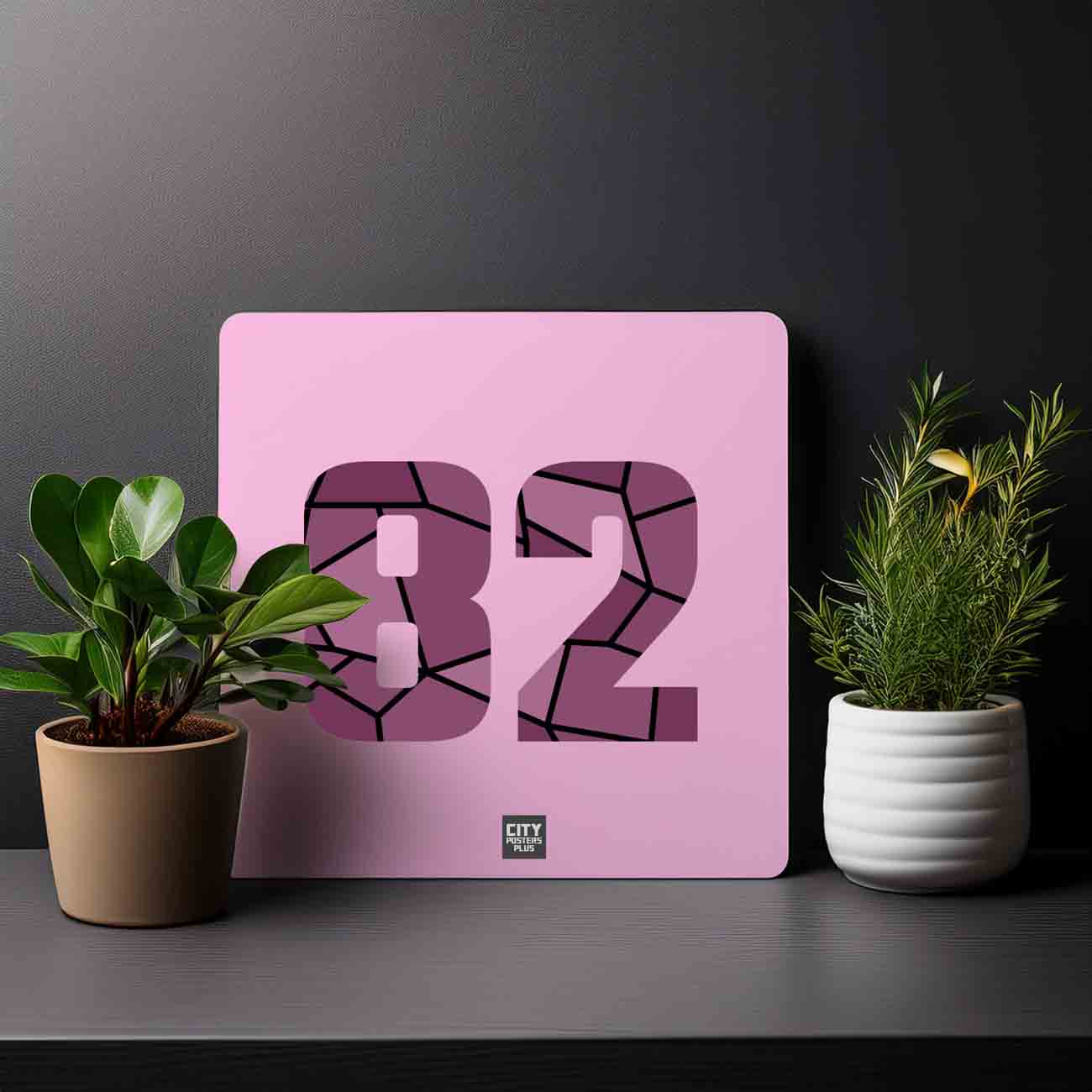 82 Number Mousepad (Light Pink)