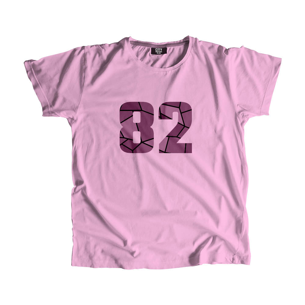 82 Number Men Unisex T-Shirt  (Light Pink)| Classic Numeric Graphic Tee