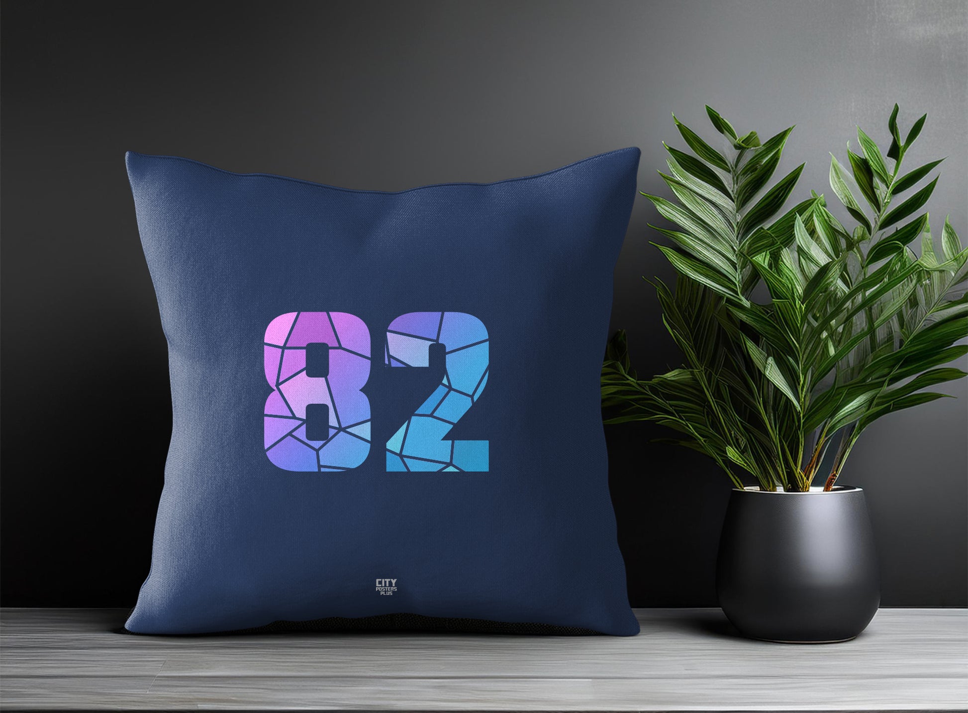82 Number Square & Rectangle Pillow Cases | Print Deliver Plus by City Posters Plus