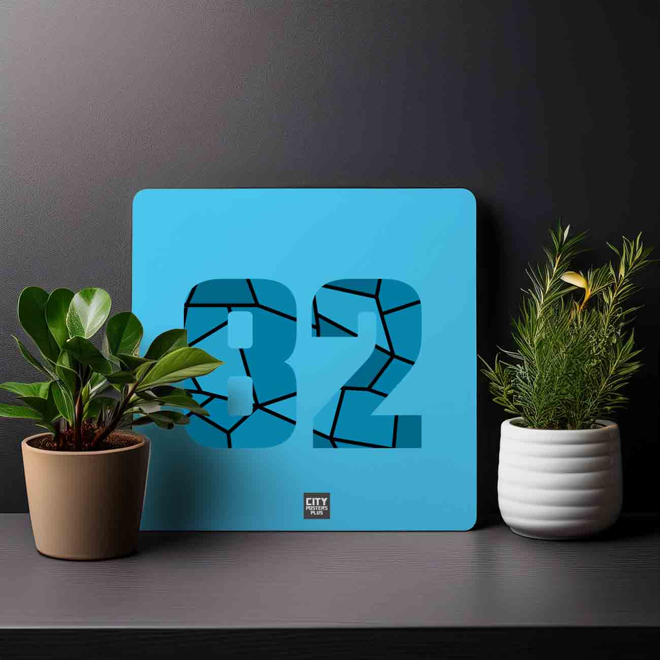 82 Number Mousepad (Sky Blue)