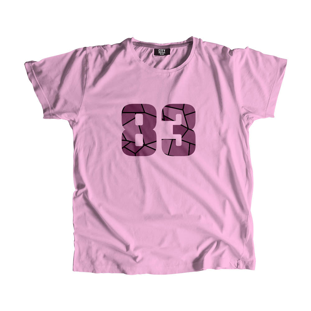 83 Number Men Unisex T-Shirt  (Light Pink)| Classic Numeric Graphic Tee
