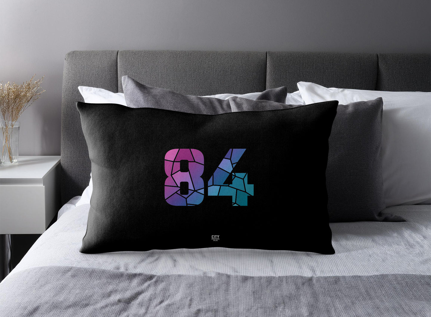 84 Number Square & Rectangle Pillow Cases | Modern Numeric Throw Pillow Covers | Print Deliver Plus by City Posters Plus