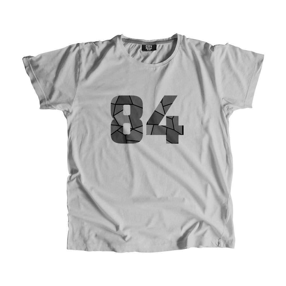 84 Number Men Unisex T-Shirt  (Melange Grey)| Classic Numeric Graphic Tee