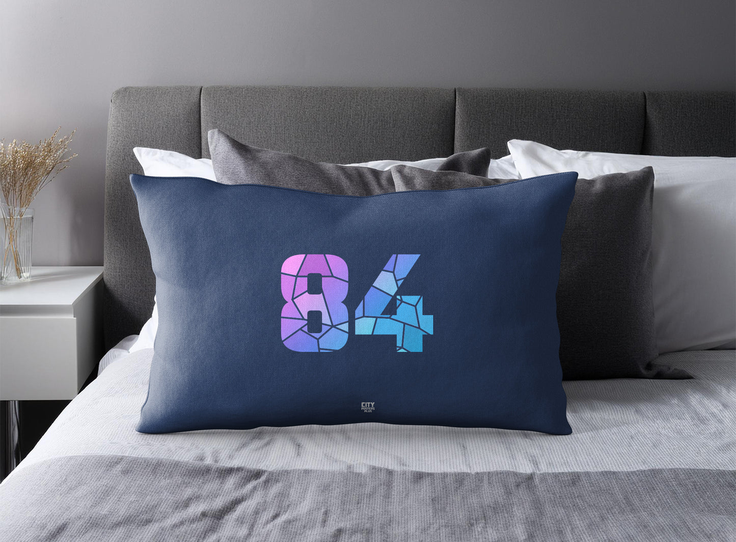 84 Number Square & Rectangle Pillow Cases | Modern Numeric Throw Pillow Covers | Print Deliver Plus by City Posters Plus