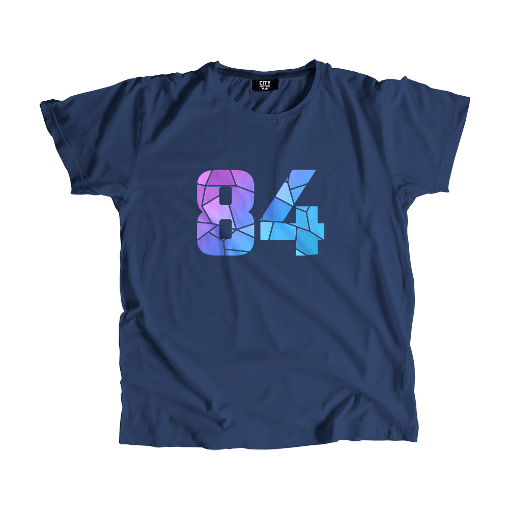 84 Number Men Unisex T-Shirt  (Navy Blue)| Classic Numeric Graphic Tee