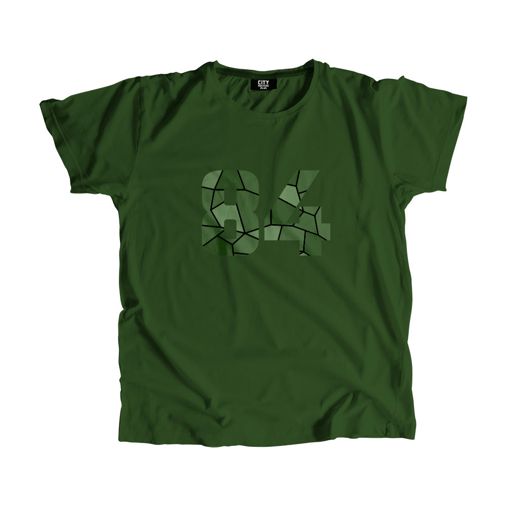 84 Number Men Unisex T-Shirt  (Olive Green)| Classic Numeric Graphic Tee