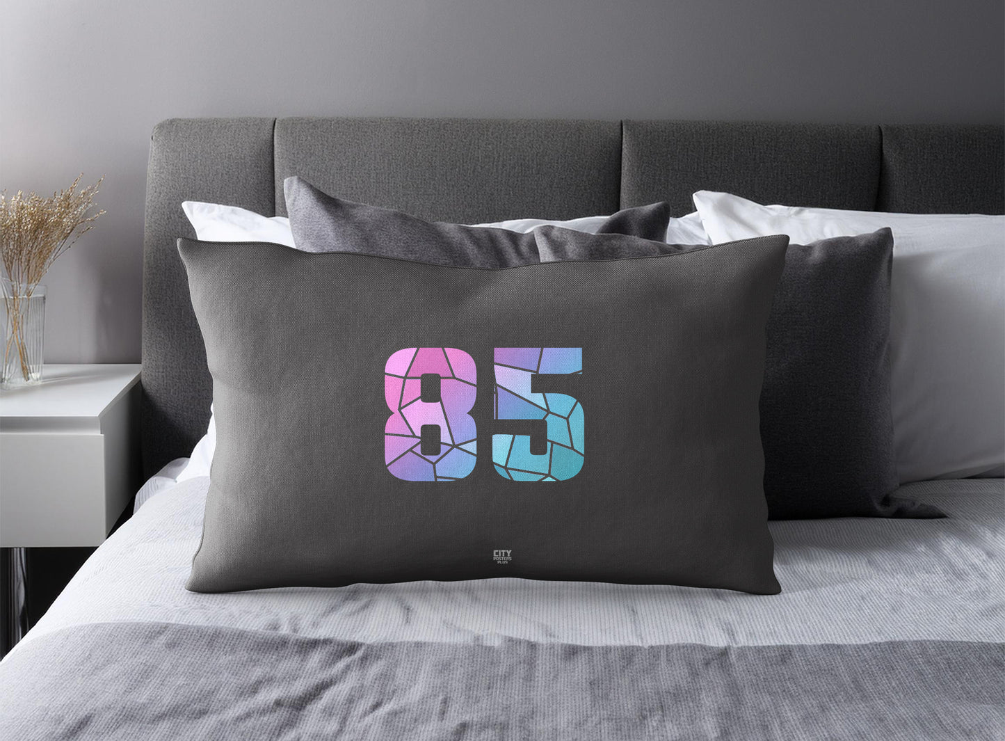 85 Number Square & Rectangle Pillow Cases | Modern Numeric Throw Pillow Covers | Print Deliver Plus by City Posters Plus