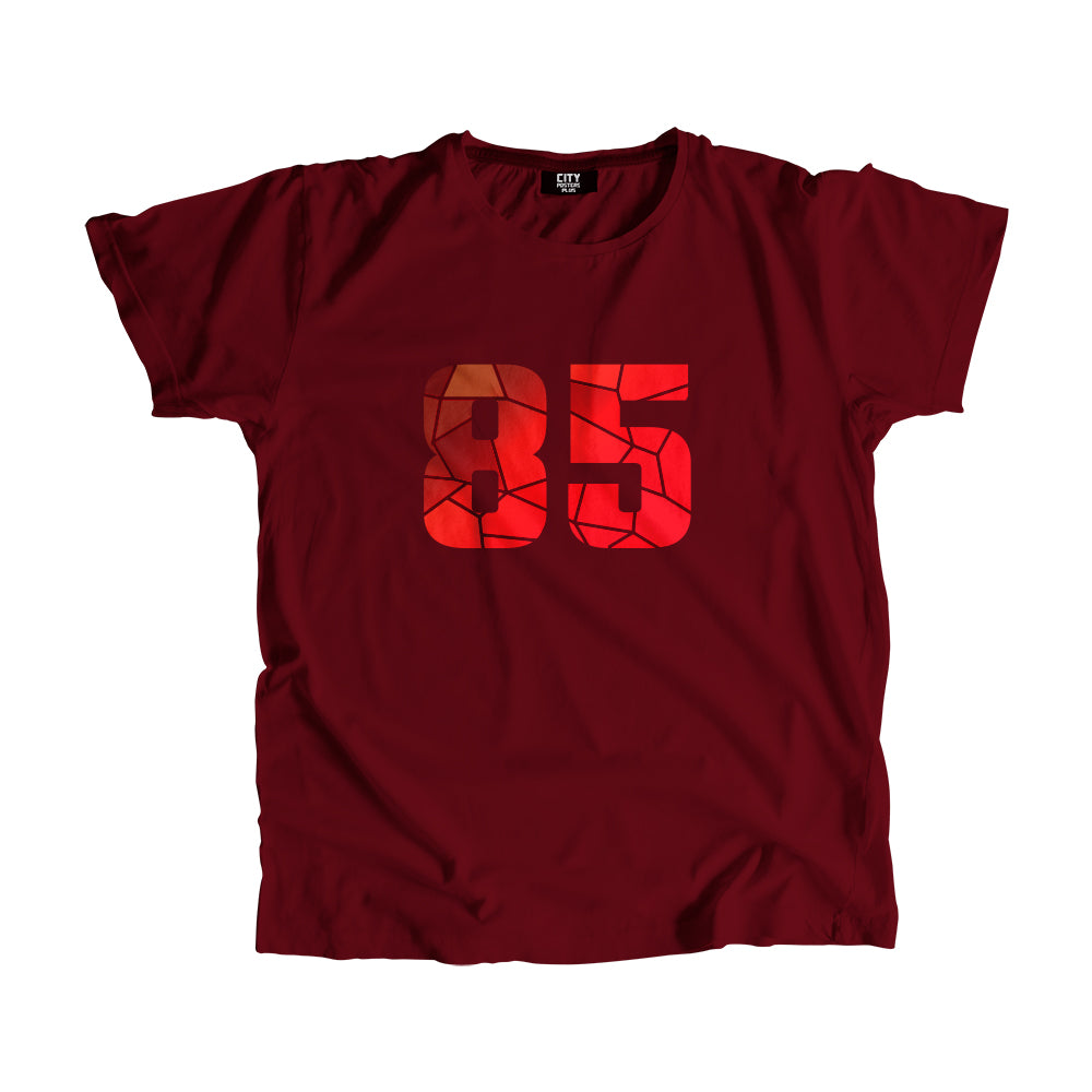 85 Number Men Unisex T-Shirt  (Maroon)| Classic Numeric Graphic Tee