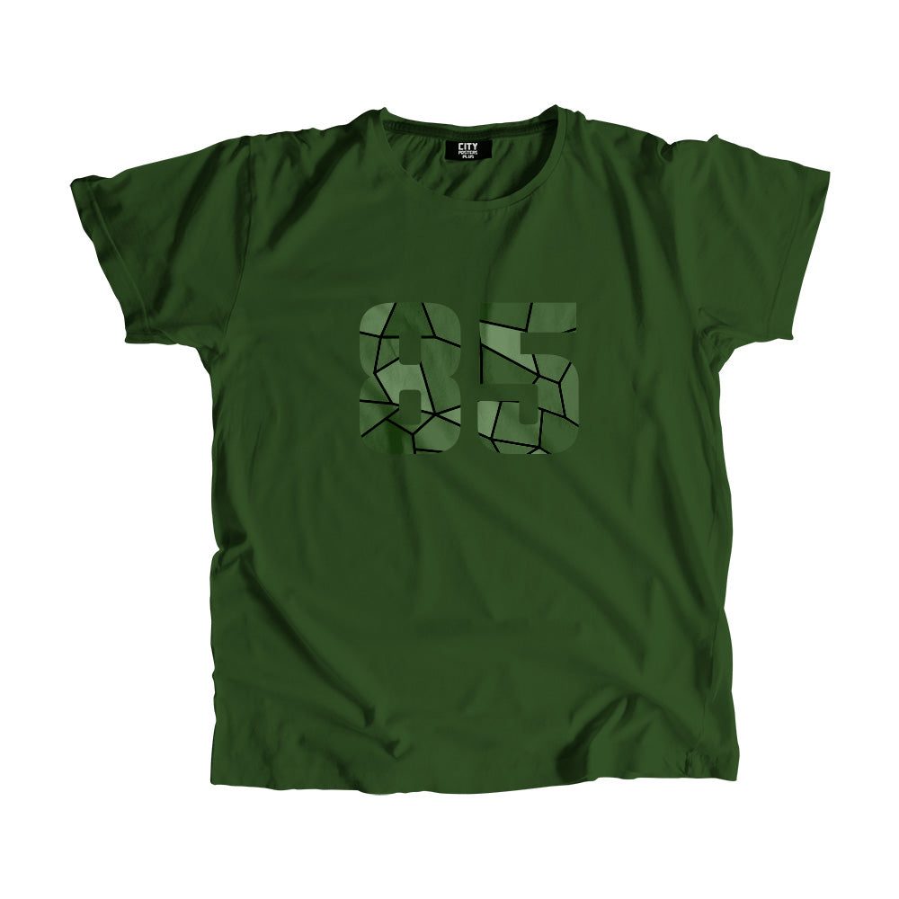 85 Number Men Unisex T-Shirt  (Olive Green)| Classic Numeric Graphic Tee