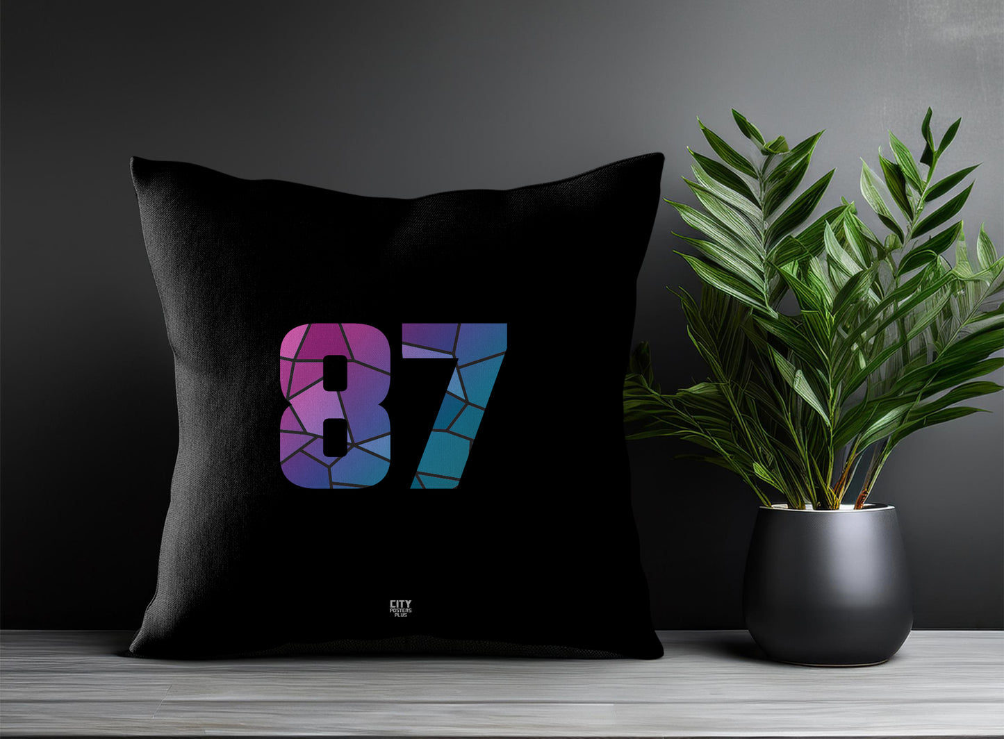 87 Number Square & Rectangle Pillow Cases | Print Deliver Plus by City Posters Plus