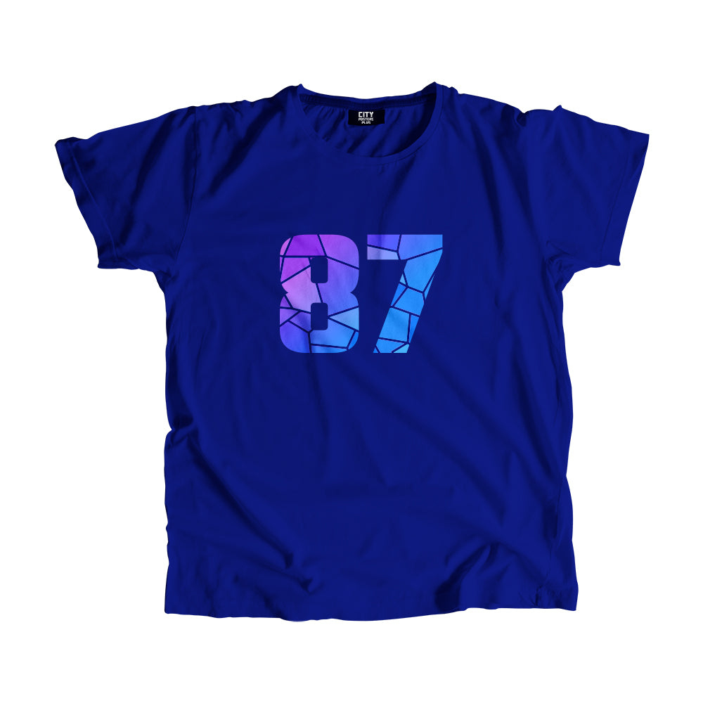 87 Number Men Unisex T-Shirt  (Royal Blue)| Classic Numeric Graphic Tee