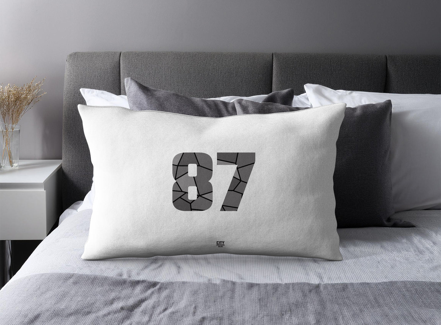 87 Number Square & Rectangle Pillow Cases | Modern Numeric Throw Pillow Covers | Print Deliver Plus by City Posters Plus