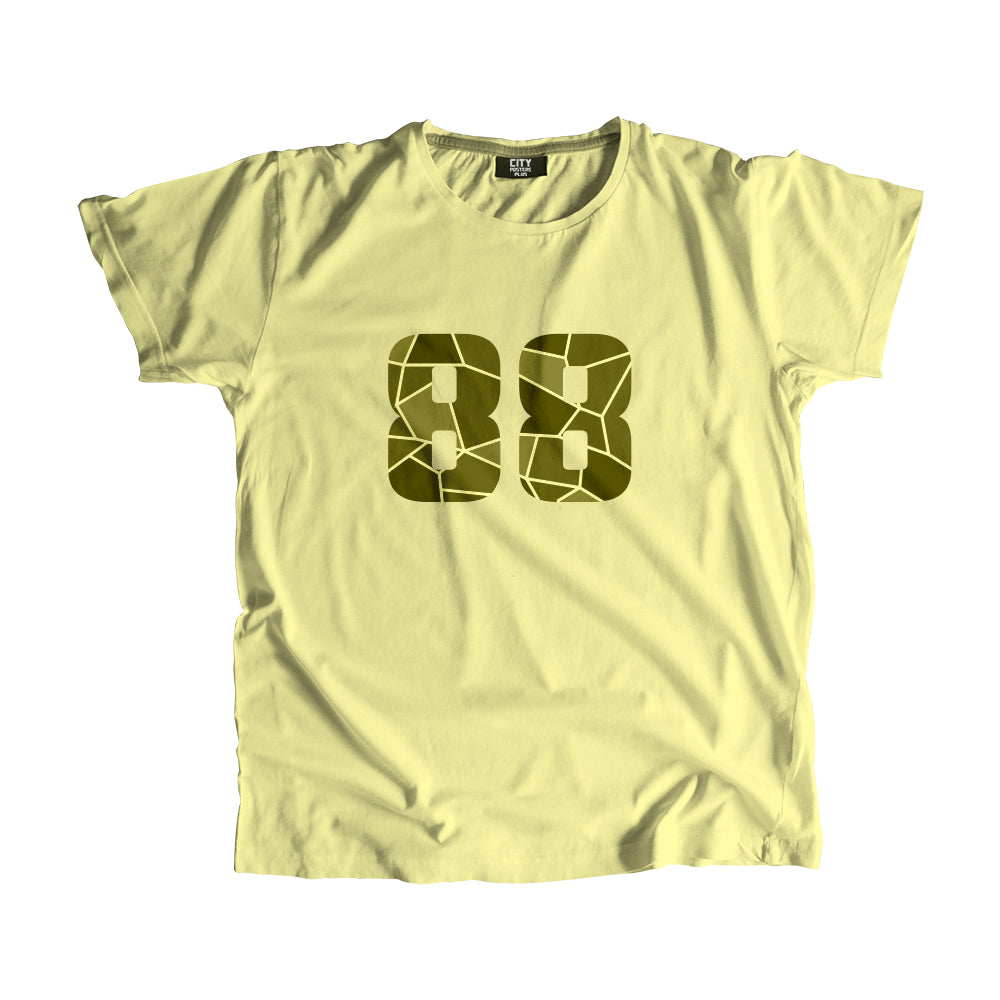 88 Number Men Unisex T-Shirt  (Butter Yellow)| Classic Numeric Graphic Tee