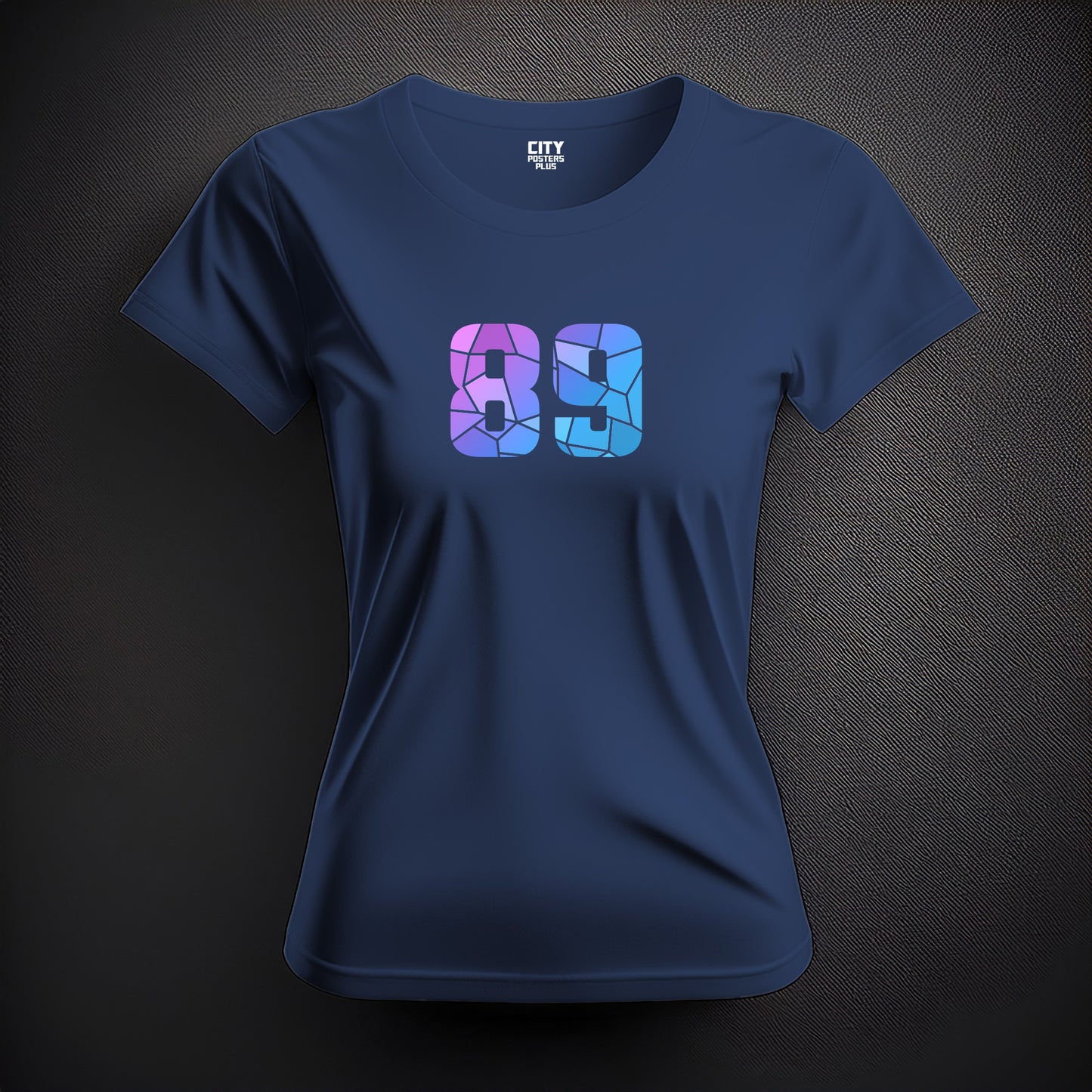City Posters Plus 89 Number Women T-Shirt (Navy Blue) | Stylish Numeric Graphic Tee