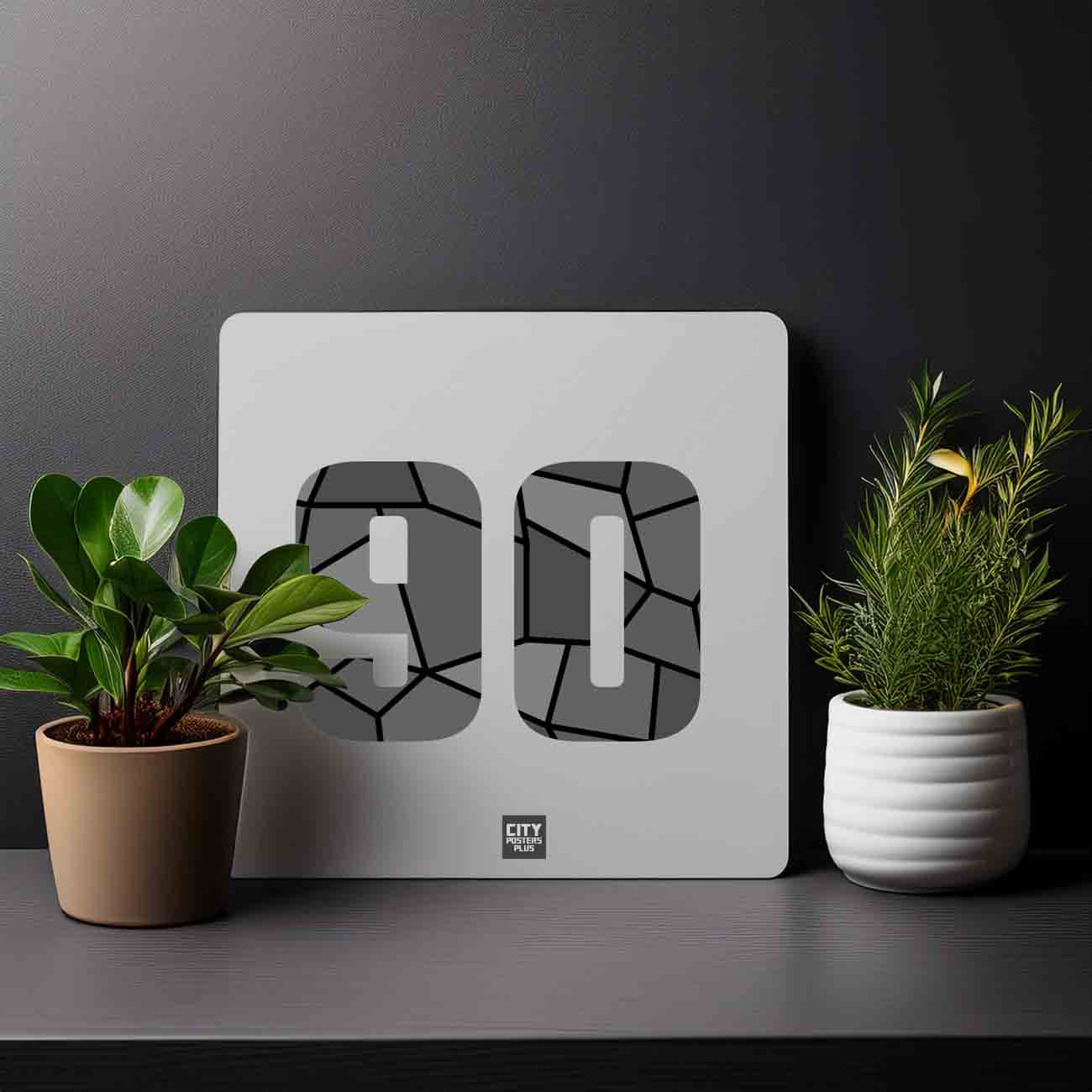90 Number Mousepad (Melange Grey)
