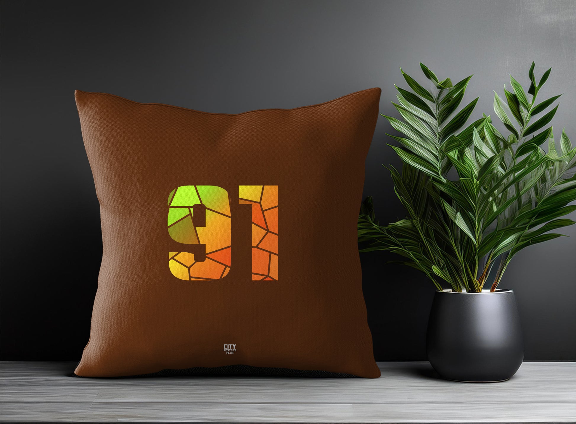 91 Number Square & Rectangle Pillow Cases | Print Deliver Plus by City Posters Plus