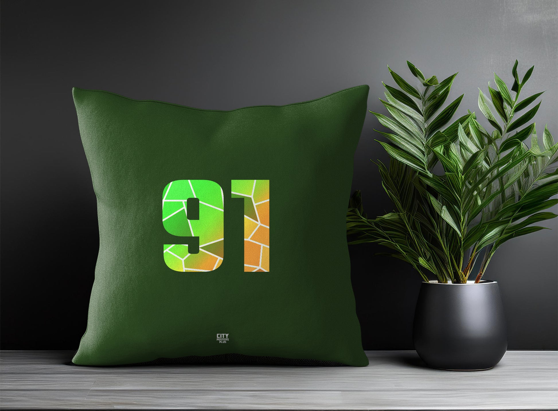 91 Number Square & Rectangle Pillow Cases | Print Deliver Plus by City Posters Plus