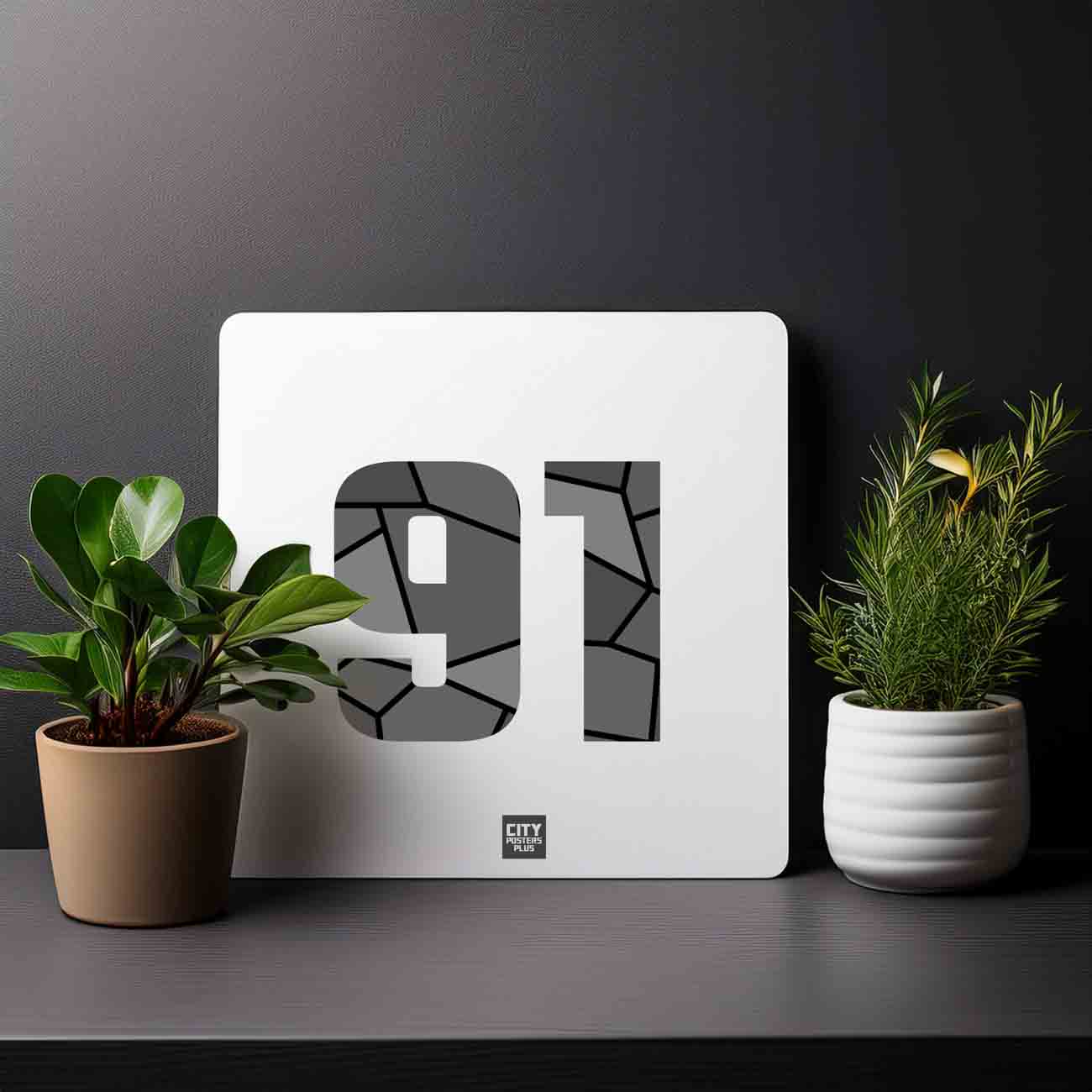 91 Number Mousepad (White)