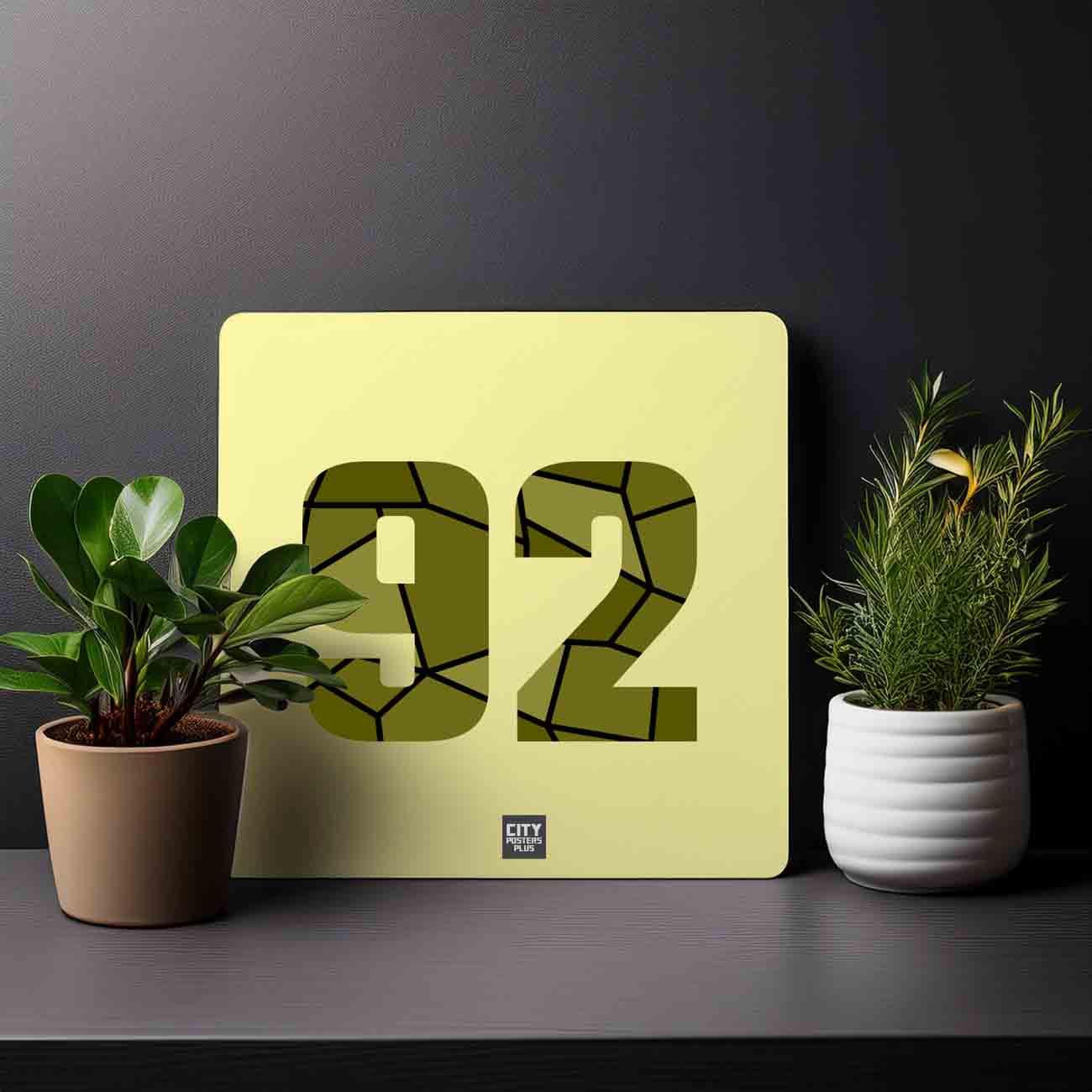 92 Number Mousepad (Butter Yellow)