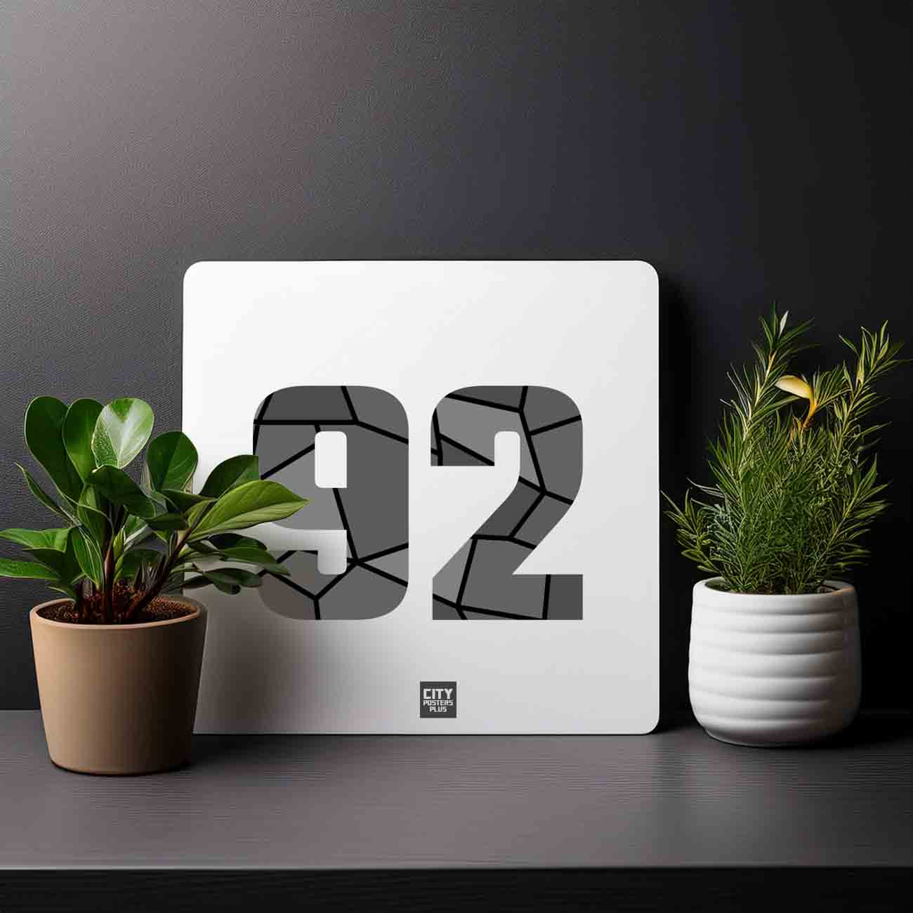 92 Number Mousepad (White)