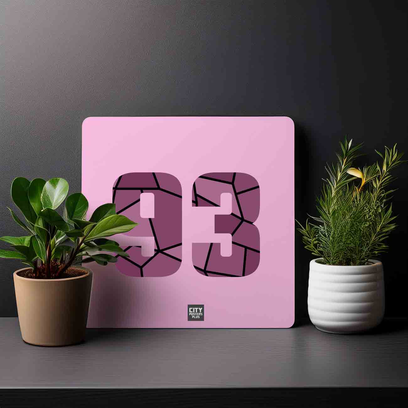 93 Number Mousepad (Light Pink)
